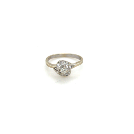 Vintage witgouden ring met diamant #940100670800012