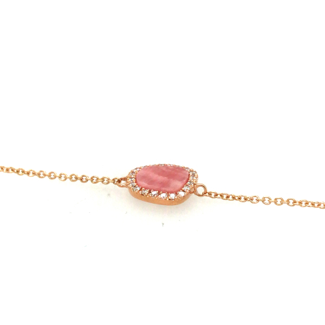 Gouden armband met rhodochrosiet en diamanten ref. 940100470300012