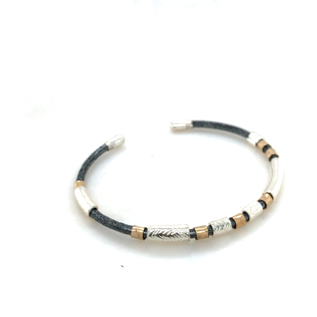 Zilveren armband, deels goldfilled en deels geoxydeerd ref. 940100650400012