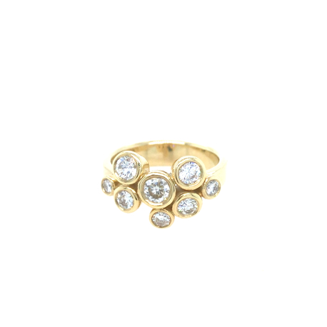 Handgemaakte gouden ring met diamanten ref. 940100450600012