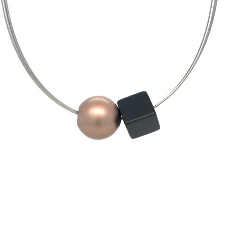 Stalen collier met aluminium ref. 11036