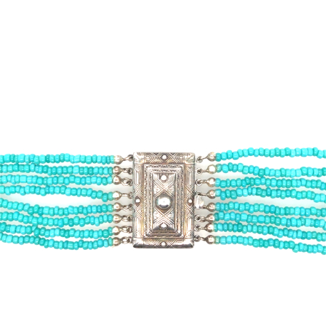 Vintage zilveren collier met turquoise ref. 22