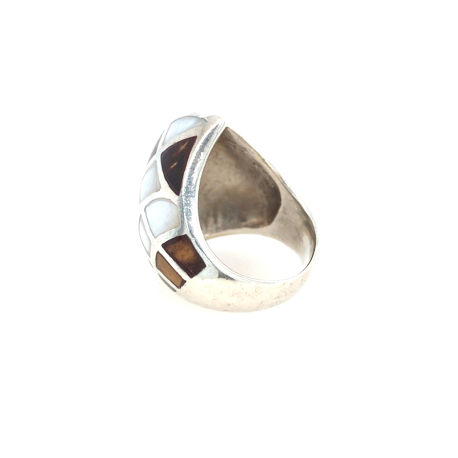 Vintage zilveren ring met parelmoer ref. 14551